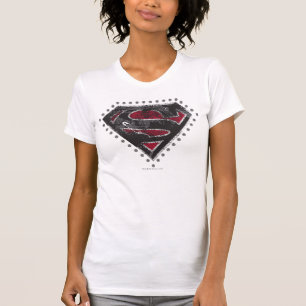 Camiseta Supergirl apenó negro y rojo del logotipo