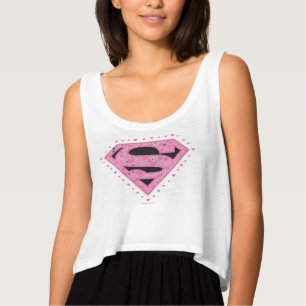 Camiseta Supergirl apenó negro y rosa del logotipo