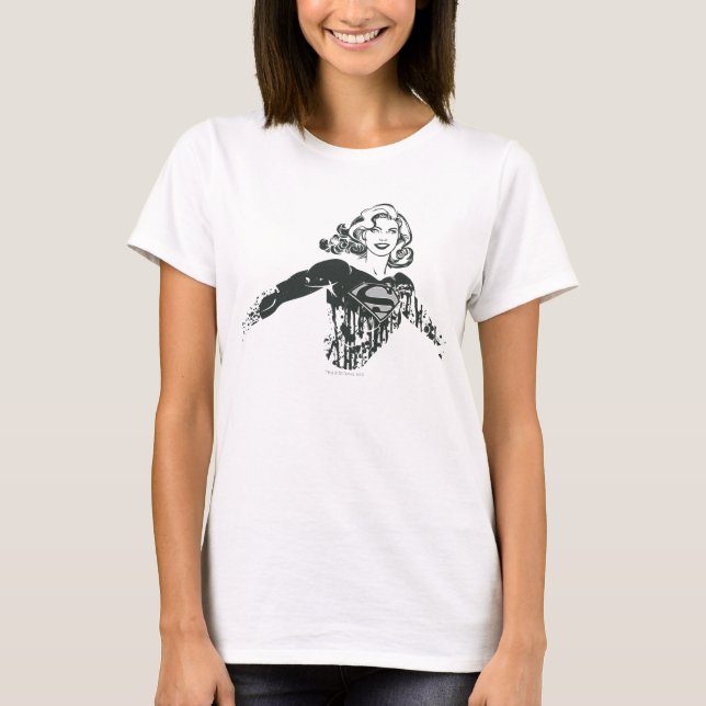 Camiseta Supergirl Black and White Drawing 1 (Anverso)
