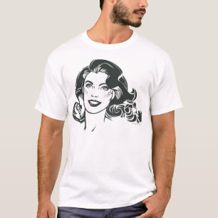 Camiseta Supergirl Black and White Drawing 2