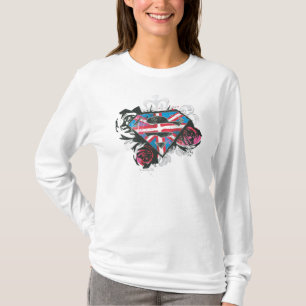 Camiseta Supergirl British Flag and Roses