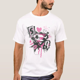 Camiseta Supergirl derrama y garabatea el collage