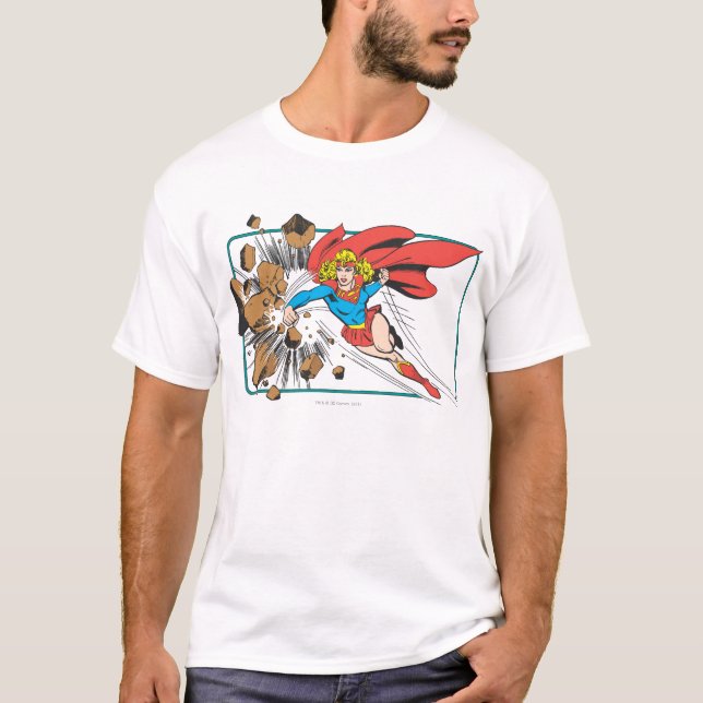 Camiseta Supergirl destruye Boulder (Anverso)