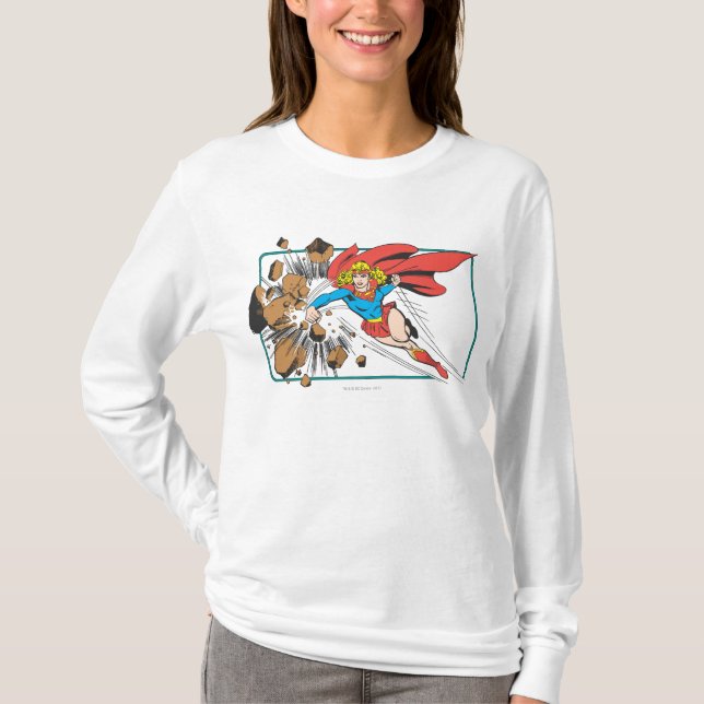 Camiseta Supergirl destruye Boulder (Anverso)
