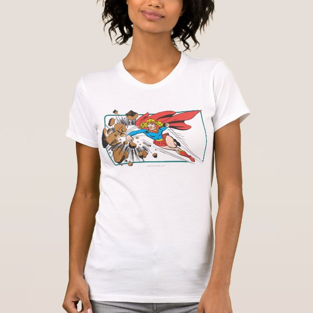 Camiseta Supergirl destruye Boulder (Anverso)