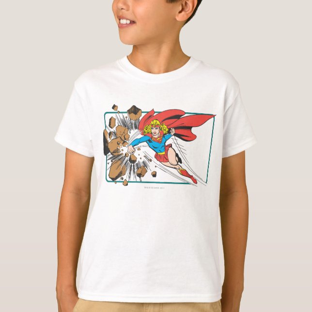 Camiseta Supergirl destruye Boulder (Anverso)