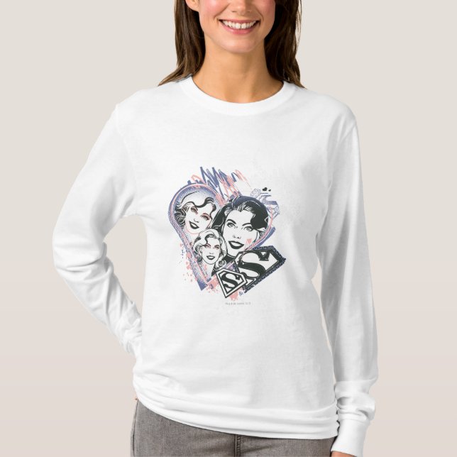 Camiseta Supergirl Face Collage (Anverso)
