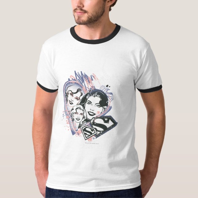 Camiseta Supergirl Face Collage (Anverso)