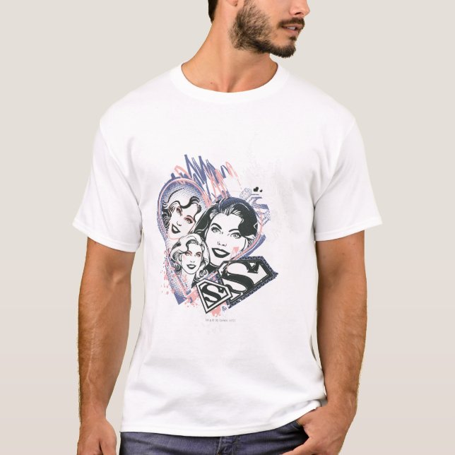 Camiseta Supergirl Face Collage (Anverso)