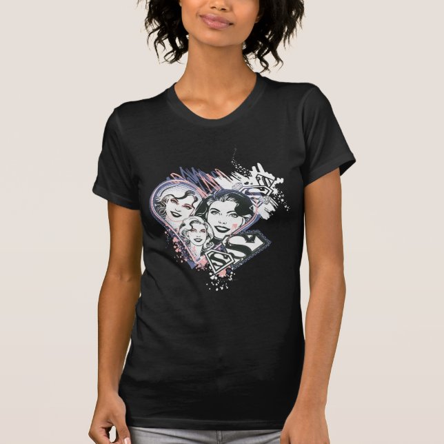 Camiseta Supergirl Face Collage (Anverso)