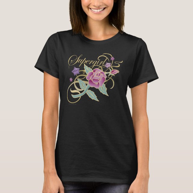Camiseta Supergirl Fancy Rosas (Anverso)