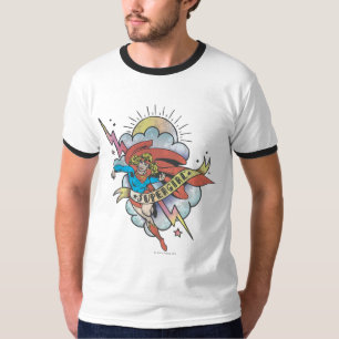 Camiseta Supergirl Flying Lightning Tattoo