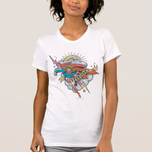 Camiseta Supergirl Flying Lightning Tattoo