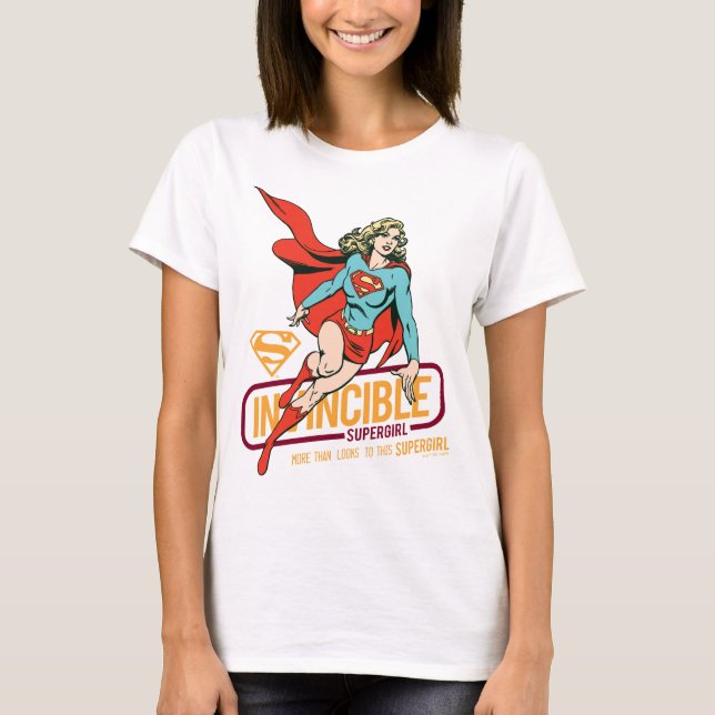 Camiseta Supergirl invencible retro gráfico (Anverso)