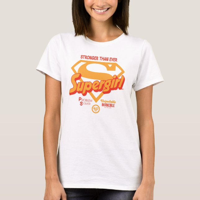 Camiseta Supergirl más fuerte que nunca retro gráfico (Anverso)