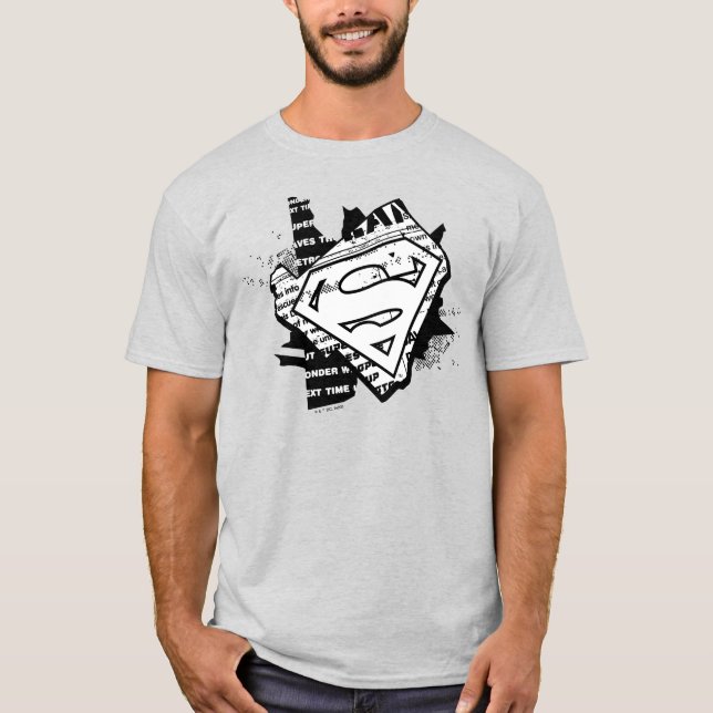 Camiseta Supergirl Newsprint S-Shield (Anverso)