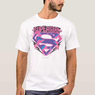 Camiseta Supergirl Pink and Purple Grunge Logo