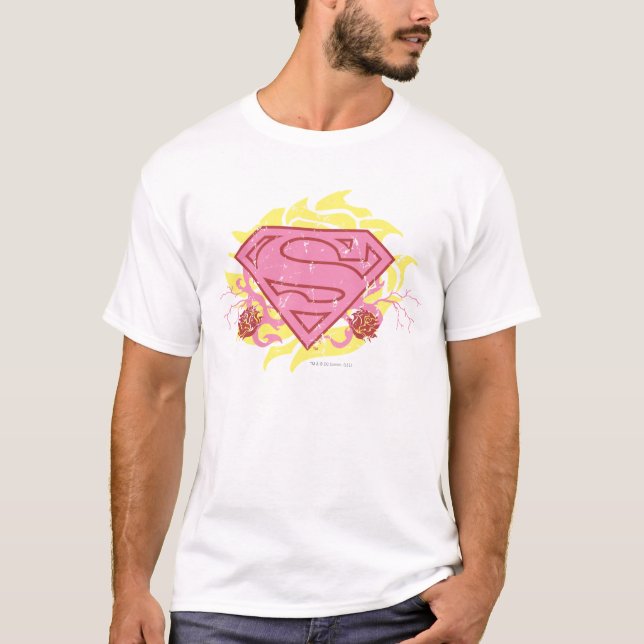 Camiseta Supergirl Pink Flowers (Anverso)