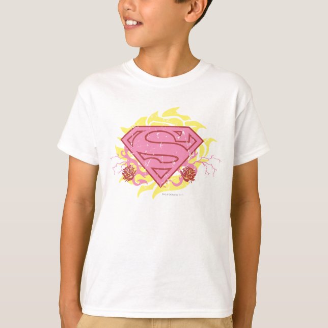 Camiseta Supergirl Pink Flowers (Anverso)
