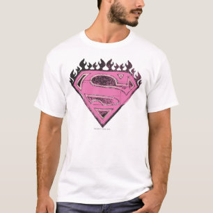 Camiseta Supergirl Pink Logo with Flames
