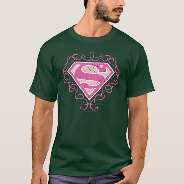 Camiseta Supergirl Pink Strips (Anverso)