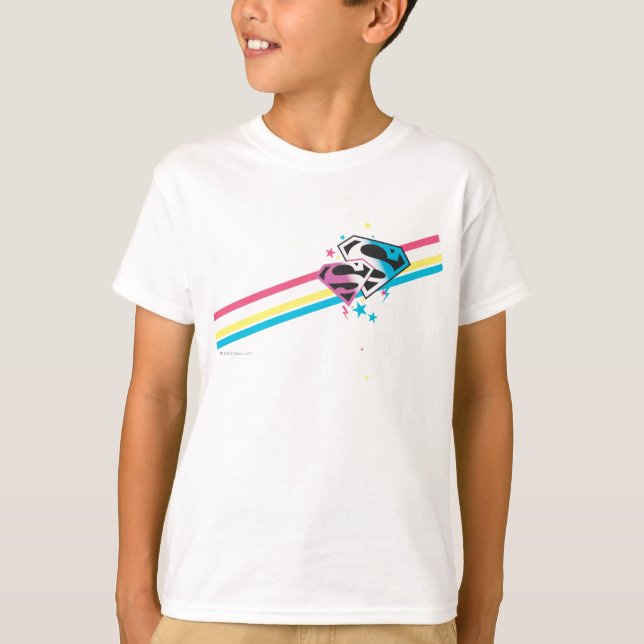 Camiseta Supergirl rayas arcoiris (Anverso)