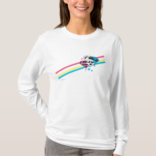 Camiseta Supergirl rayas arcoiris