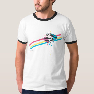 Camiseta Supergirl rayas arcoiris