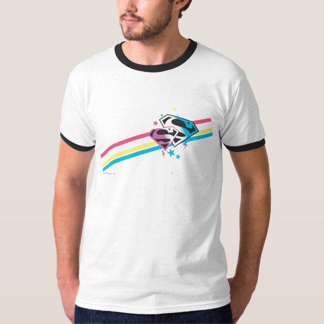 Camiseta Supergirl rayas arcoiris (Anverso)