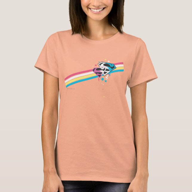 Camiseta Supergirl rayas arcoiris (Anverso)