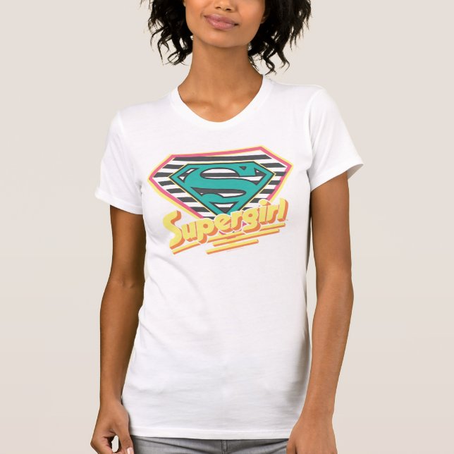 Camiseta Supergirl rayó el logotipo (Anverso)