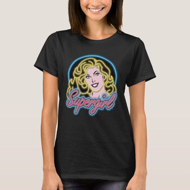 Camiseta Supergirl Retro Neon Lights Graphic (Anverso)