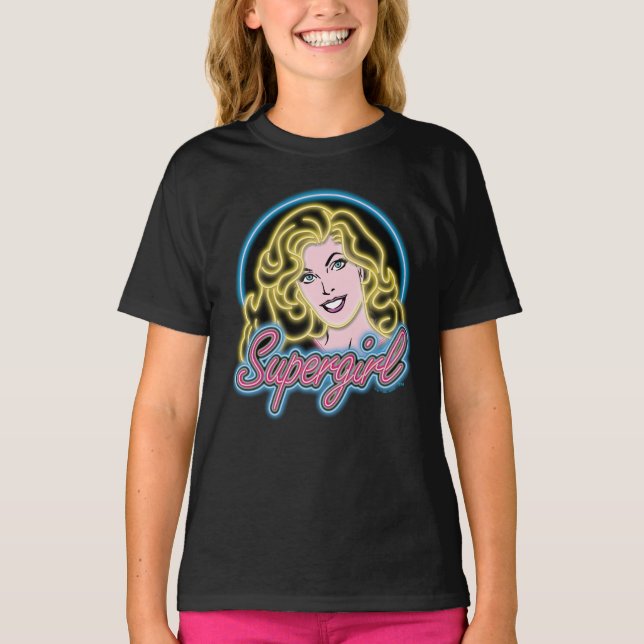 Camiseta Supergirl Retro Neon Lights Graphic (Anverso)