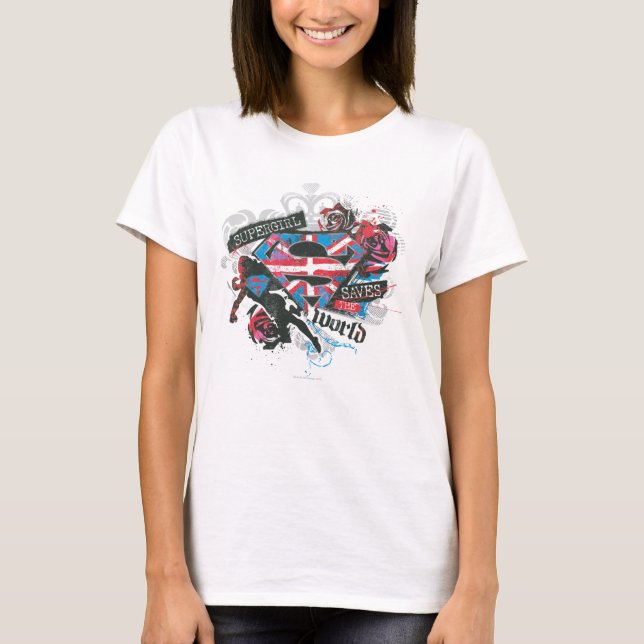 Camiseta Supergirl salva al mundo (Anverso)