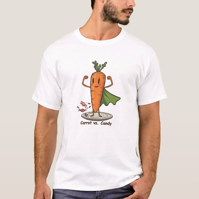 Camiseta Superhero Carrot Vs Candy Fun (Anverso)