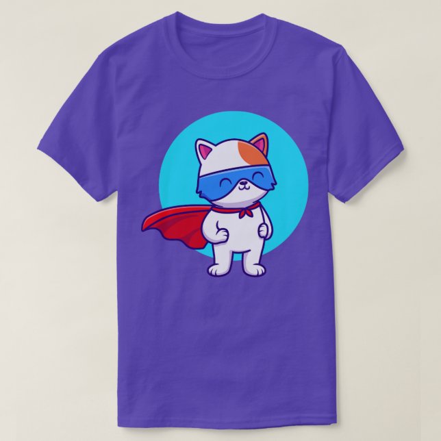 Camiseta SuperHero de gato bonito (Diseño del anverso)