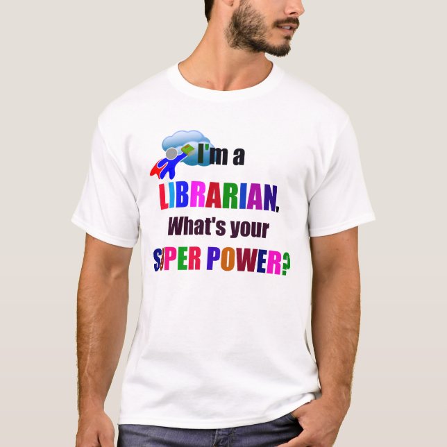 Camiseta Superhéroe bibliotecario (Anverso)