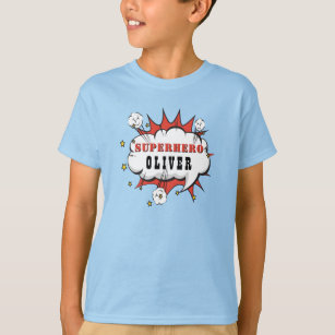 Camiseta Superhéroe cómico niño cumpleaños invitado de hono