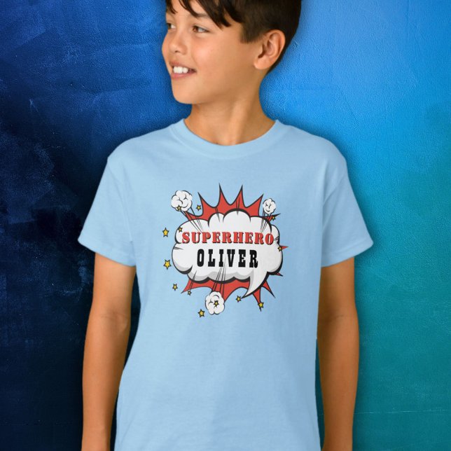 Camiseta Superhéroe cómico niño cumpleaños invitado de hono (Subido por el creador)