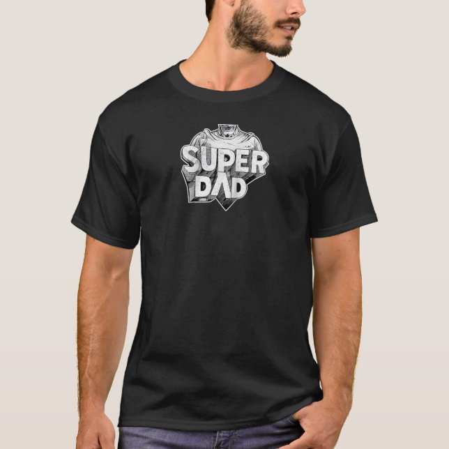 Camiseta Superhéroe cómico súper asombroso Papá Raglan Béis (Anverso)