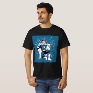 Camiseta Superhéroe con su gato
