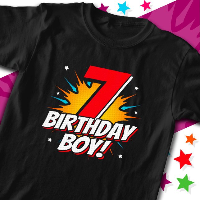 Camiseta Superhéroe de 7 años niño cumpleaños 7 cumpleaños (Subido por el creador)