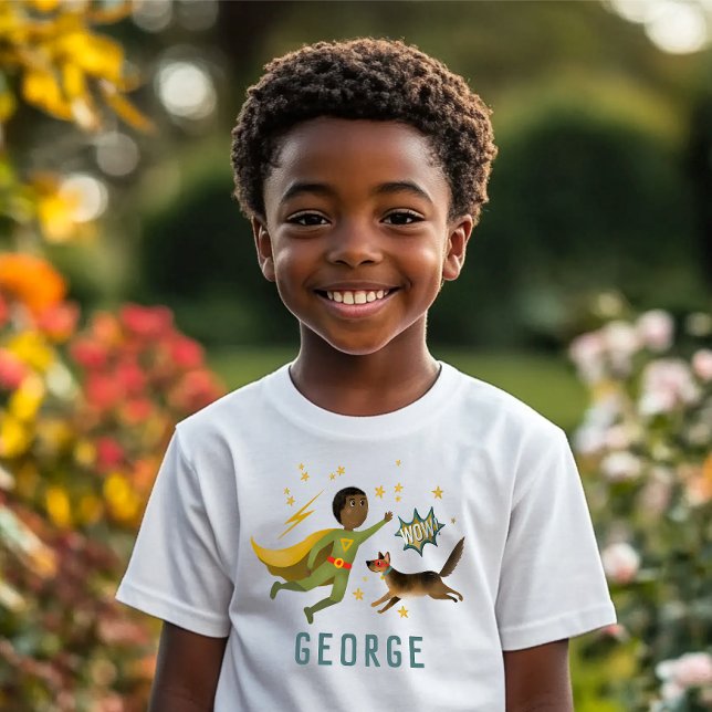 Camiseta Superhéroe de acción de Guay y niños de perros (Subido por el creador)