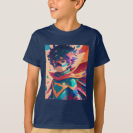 Camiseta Superhéroe de ánime rojo y azul