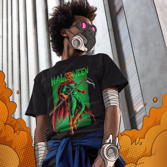 Camiseta Superhéroe de cabeza de calabaza malvada (Subido por el creador)