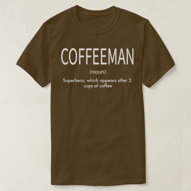 Camiseta Superhéroe de Coffeeman (Diseño del anverso)