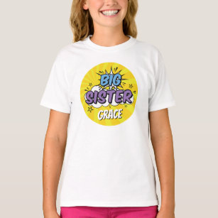 Camiseta Superhéroe de historietas Baby Shower Gran Hermana
