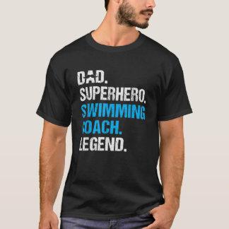Camiseta Superhéroe de papá entrenador de natación divertid