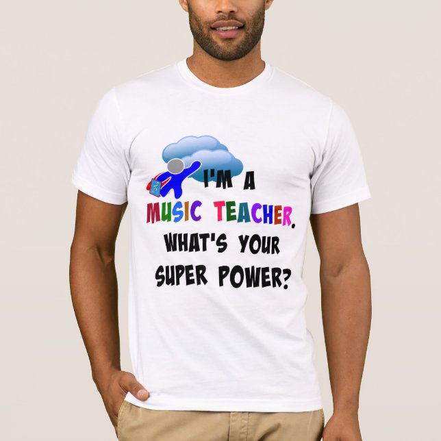 Camiseta Superhéroe del profesor de música (Anverso)