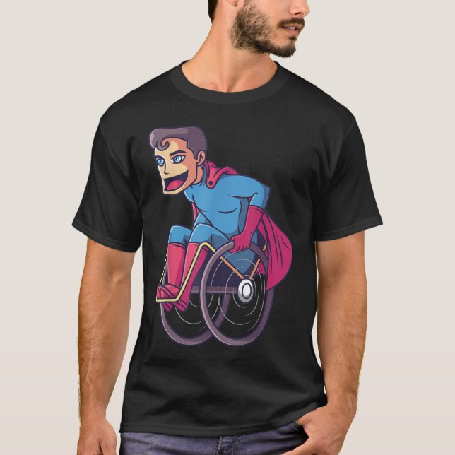 Camiseta Superhéroe en silla de ruedas I Amputee Discapacid (Anverso)